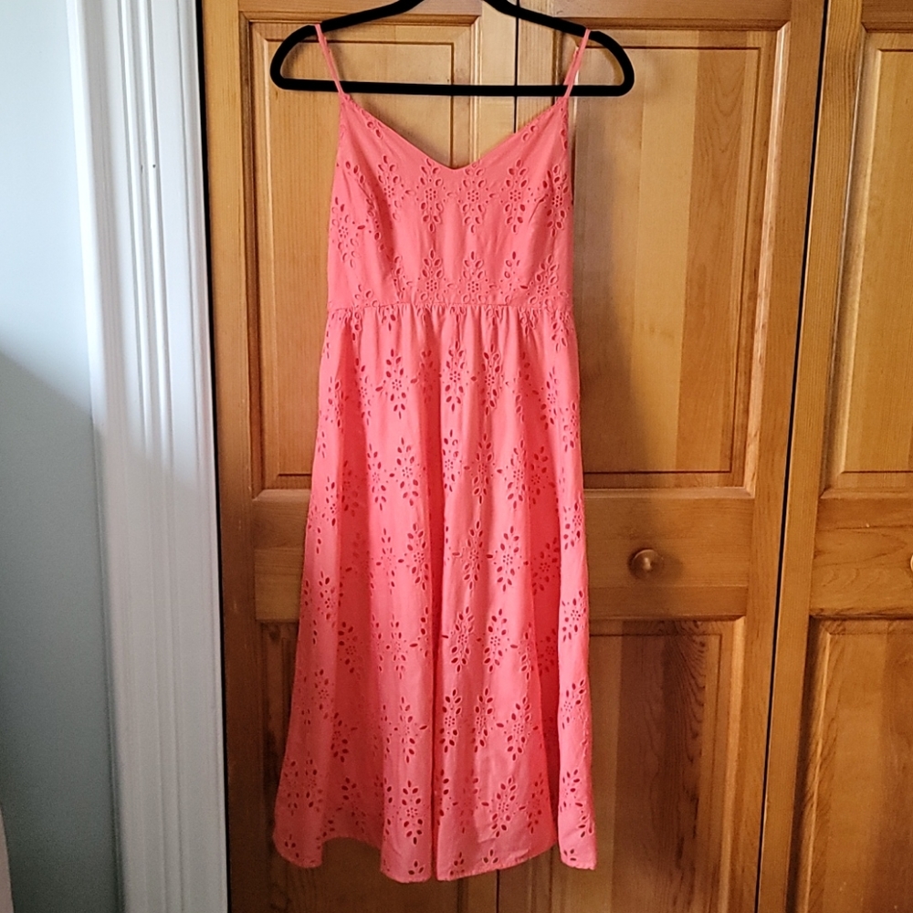 Coral Eyelet dress